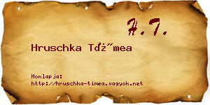 Hruschka Tímea névjegykártya